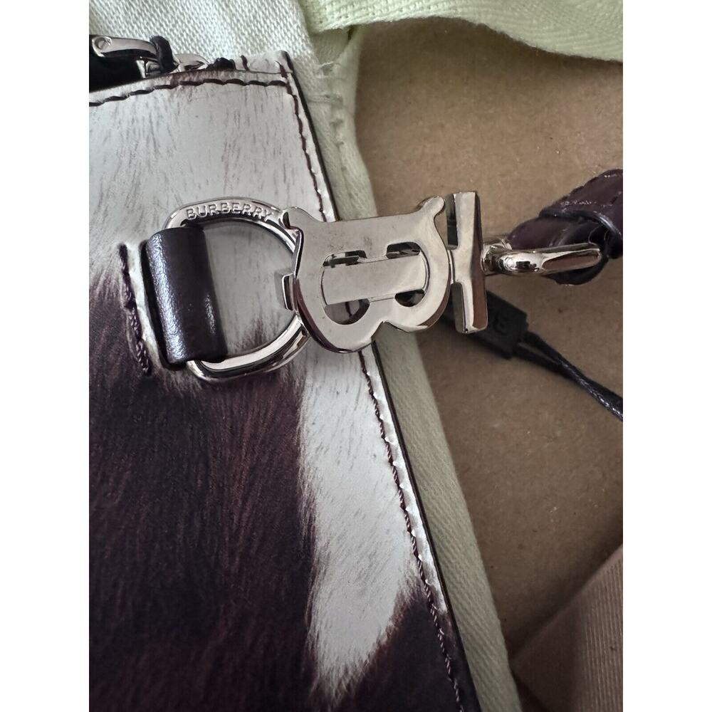 NWT BURBERRY MD POUCH COW PRINT Pouch Leather Cowhide Animal Height 16 Width 23 - Picture 6 of 8